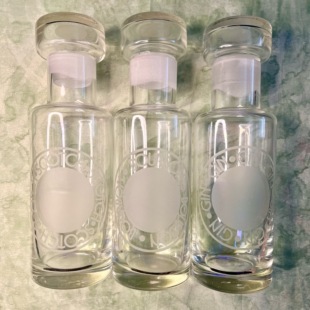 of 3 Vintage Spirits Glass Decanters